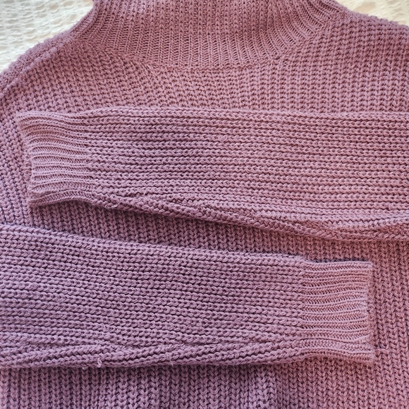 Mauve Knit Turtleneck Sweater One Size - Picture 3 of 9